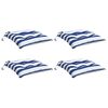 vidaXL Cojines de silla 4 uds tela Oxford rayas azul blanco 50x50x7 cm