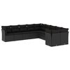 vidaXL Set de sof&aacute;s de jard&iacute;n 10 pzas cojines rat&aacute;n sint&eacute;tico negro