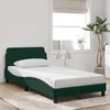 vidaXL Estructura de cama Dover terciopelo verde oscuro 100x200 cm