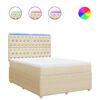 vidaXL Cama box spring con colch&oacute;n tela color crema 140x200 cm