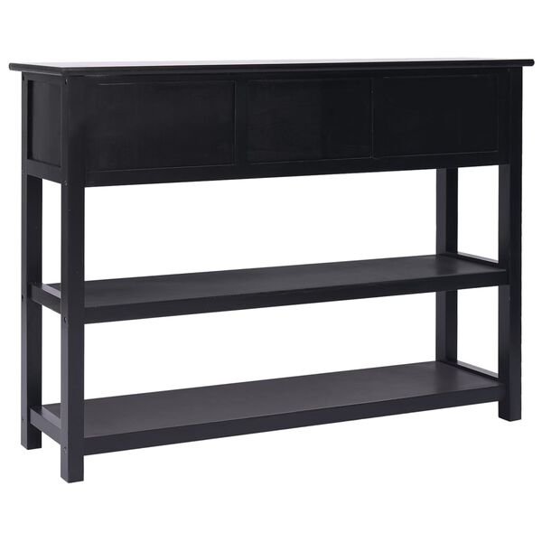 vidaXL Aparador madera maciza de paulownia negro 108x30x76 cm