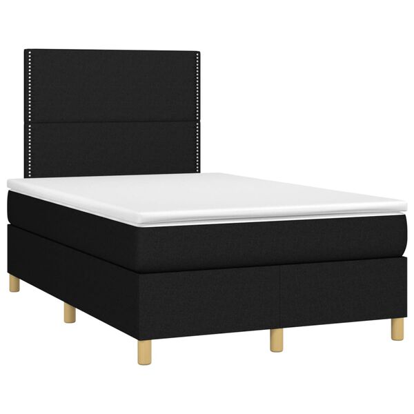 vidaXL Cama box spring con colch&oacute;n tela negro 120x200 cm