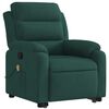 vidaXL Sillón reclinable de masaje elevable terciopelo verde oscuro