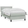 vidaXL Cama box spring con colch&oacute;n terciopelo gris claro 80x210 cm