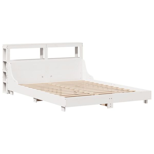 vidaXL Estructura de cama sin colch&oacute;n madera de pino blanca 120x200 cm