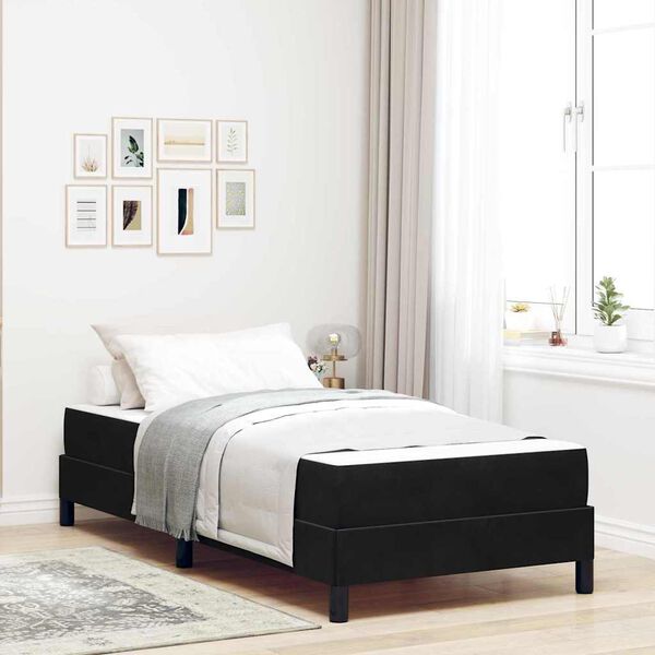 vidaXL Cama tipo Box Spring con colch&oacute;n Negro 80 x 210 cm tela
