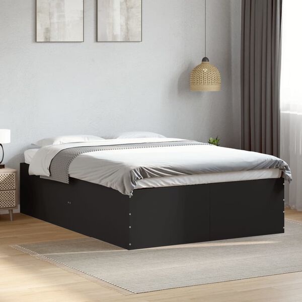 vidaXL Estructura de cama madera de ingenier&iacute;a negra 120x200 cm