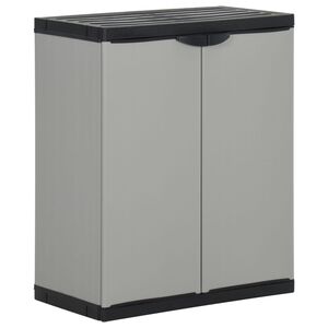 vidaXL Armario para desechos de jard&iacute;n PP gris y negro 68x40x85 cm