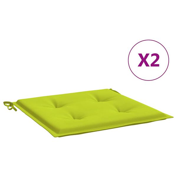 vidaXL Cojines de silla de jardín 2 uds tela Oxford verde 50x50x4 cm