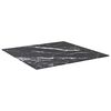 vidaXL Tablero mesa diseño mármol vidrio templado negro 60x60 cm 6 mm