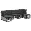 vidaXL Conjunto de sof&aacute;s de exterior Negro Poli&eacute;ster