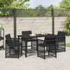 vidaXL Conjunto de Comedor de Jard&iacute;n 5 pcs Negro rat&aacute;n sint&eacute;tico