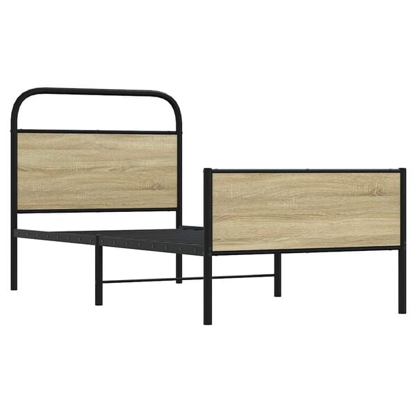 vidaXL Estructura de cama sin colchón 80x200 cm madera roble Sonoma