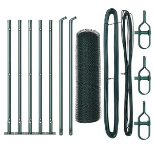 vidaXL Poste de Valla Verde