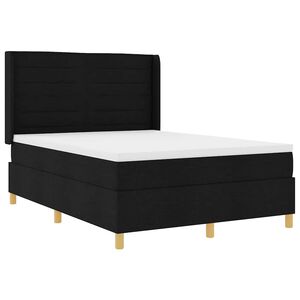 vidaXL Cama tipo Box Spring con tiras LED Negro 160 x 200 cm tela
