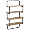 vidaXL Estante de pared de 4 niveles Roble artisan 80 x 24,5 x 104 cm