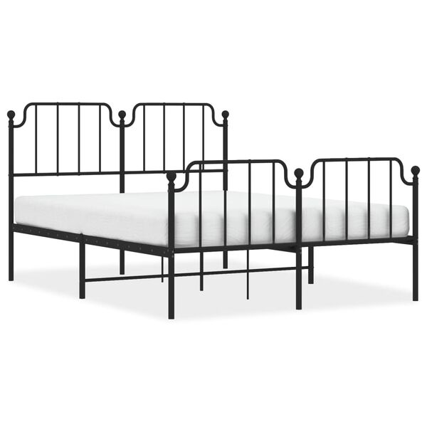 vidaXL Estructura cama sin colchón con estribo metal negro 140x190 cm