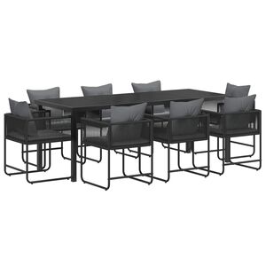 vidaXL Conjunto de Comedor de Jard&iacute;n 9 uds. Negro y Antracita