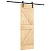 vidaXL Puerta Corredera Natural y negro 70 x 210 cm