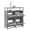 vidaXL Mueble zapatero 4 cajones abatibles gris Sonoma 100x34x112 cm