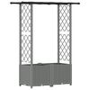 vidaXL Cama elevada con trellis y techo Gris Claro 124,5 x 40 x 138 cm