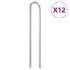 vidaXL Clavijas de tienda forma U 12 uds acero galvanizado 37 cm &Oslash;11,3mm