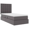 vidaXL Cama con almacenamiento Gris 100 x 200 cm Cuero sint&eacute;tico