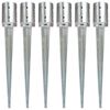 vidaXL Picas de tierra 6 unidades acero galvanizado plateado 10x76 cm