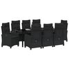vidaXL Conjunto de Comedor de Jard&iacute;n 9 pcs Negro rat&aacute;n sint&eacute;tico