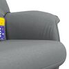 vidaXL Sillón reclinable de masaje con reposapiés tela gris claro