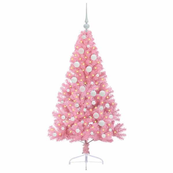 vidaXL &Aacute;rbol de Navidad Artificial Preiluminado Rosa 120 cm PVC