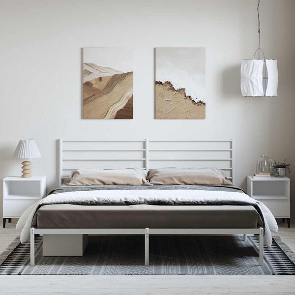 vidaXL Estructura cama sin colchón con cabecero metal blanco 183x213cm