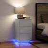 vidaXL Mesilla de noche con luces LED blanca 38x34x65 cm