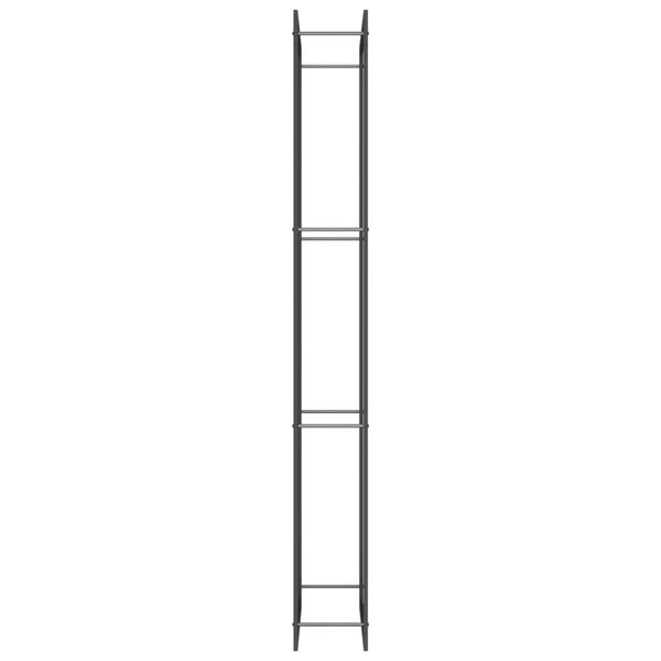 vidaXL Leñero negro mate 80x28x222 cm acero