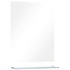 vidaXL Espejo de pared con estante de vidrio templado 50x60 cm