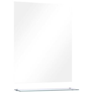 vidaXL Espejo de pared con estante de vidrio templado 50x60 cm