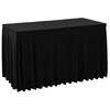 vidaXL Manteles el&aacute;sticos de mesa con falda 2 uds negro 120x60,5x74 cm