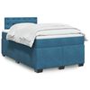 vidaXL Cama box spring con colch&oacute;n terciopelo azul 120x190 cm