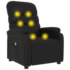 vidaXL Sill&oacute;n de masaje de cuero sint&eacute;tico negro