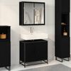 vidaXL Juego de muebles de ba&ntilde;o 2 pcs Roble Negro Madera de ingenier&iacute;a