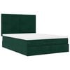 vidaXL Estructura de cama otomana con colchones verde oscuro 140x200cm