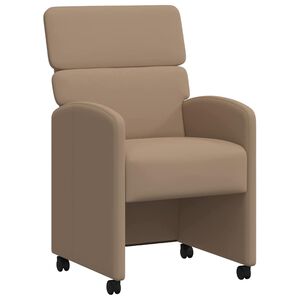 vidaXL Sillas de comedor con ruedas 2 pcs Capuchino 58 x 65 x 98 cm