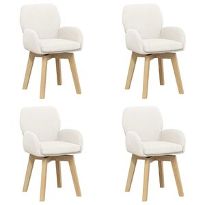vidaXL Sillas de comedor giratorias 4 uds. Boucl&eacute; Crema