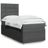 vidaXL Cama box spring con colch&oacute;n tela gris oscuro 90x200 cm