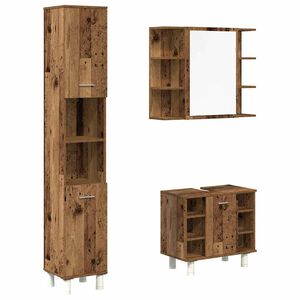 vidaXL Juego de muebles de ba&ntilde;o 3 piezas madera ingenier&iacute;a envejecida