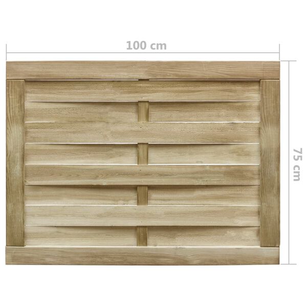 vidaXL Puerta de jardín madera de pino impregnada verde 100x75 cm