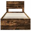 vidaXL Estructura de cama con cabecera Roble ahumado 90 x 190 cm