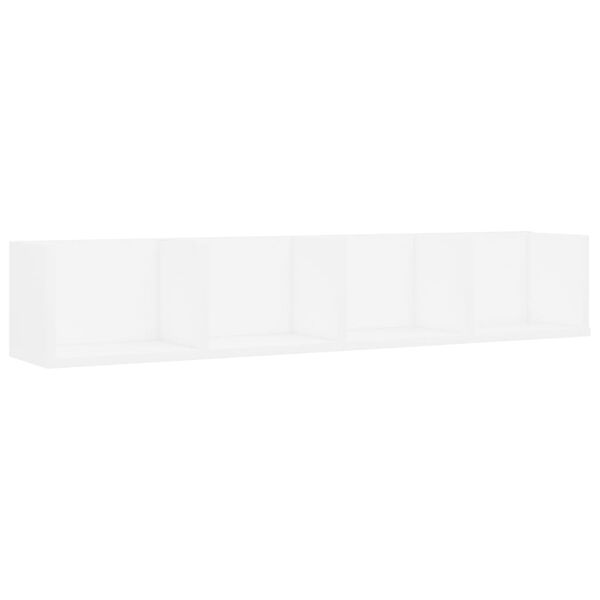 vidaXL Estante de pared para CD contrachapada blanco 100x18x18 cm
