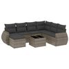 vidaXL Set de sof&aacute;s de jard&iacute;n 8 pzas y cojines rat&aacute;n sint&eacute;tico gris