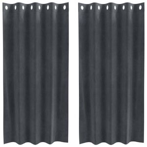 vidaXL Cortinas opacas 2 uds. Gris Claro 140 x 175 cm Terciopelo